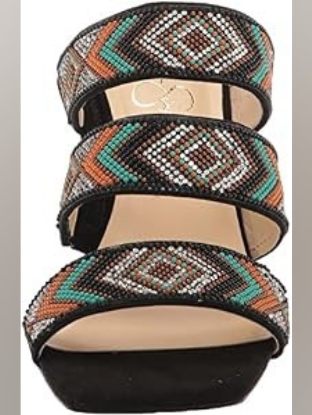 Jessica Simpson Oani Black Multi-Beaded Strappy Heeled Sandals - Picture 7 of 7